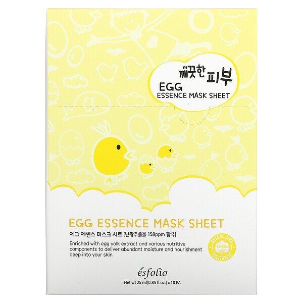 Egg Essence Beauty Mask Sheet, 10 Sheets, 0.85 fl oz (25 ml)