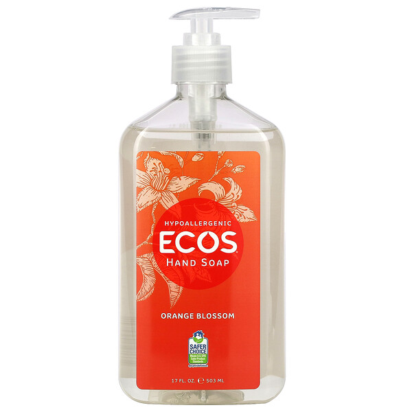 Earth Friendly Products, Ecos, Мыло для рук, цветок апельсина, 17 жидких унций (502 мл)