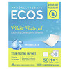 Earth Friendly Products, Ecos®, Φύλλα απορρυπαντικού ρούχων με φυτική ενέργεια, Free & Clear, 50 φύλλα