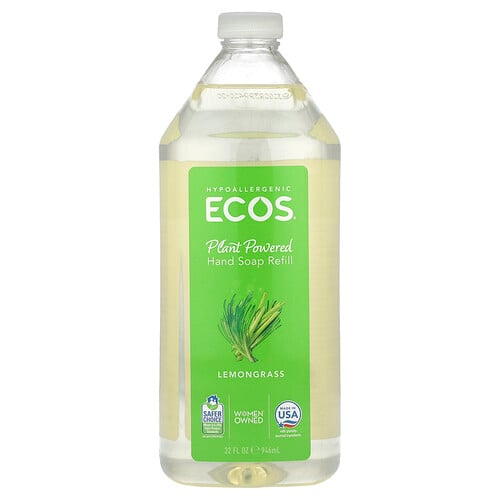 Ecos, Ecos®, Plant Powered Hand Soap Refill, Lemongrass, 32 fl oz (946 ml)