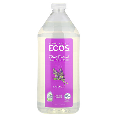 Product Image for Earth Friendly Products, Ecos , Plant Powered Hand Soap Refill, Lavender, 32 fl oz (946 ml)
