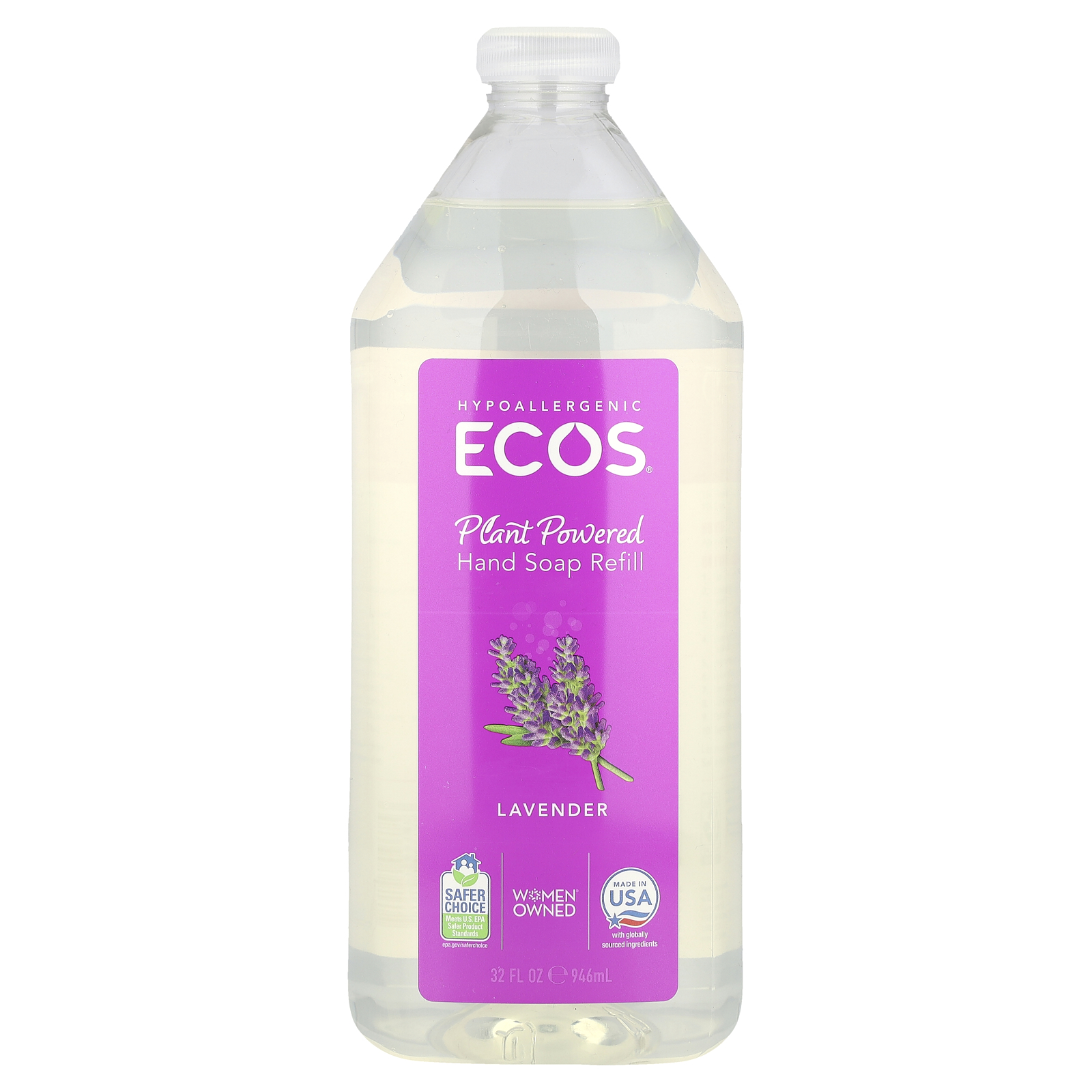 Ecos®, pflanzliche Handseife Nachfüller, Lavendel, 32 fl oz (946 ml) - Bild 1 von 2