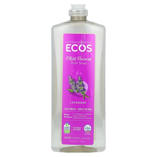 Ecos, Ecos®, Plant Powered Dish Soap, Lavender, 25 fl oz (739 ml)