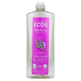 Earth Friendly Products, Ecos®, Rastlinný prostriedok na umývanie riadu, levanduľa, 739 ml
