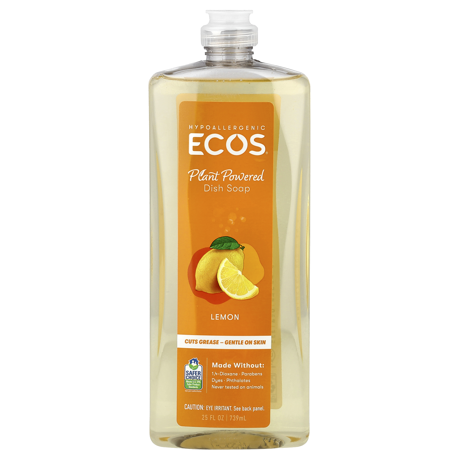 Ecos®, Plant Powered Dish Soap, Lemon, 25 fl oz (739 ml)
