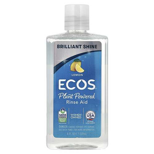 Ecos, Ecos®, Plant Powered, Rinse Aid, Lemon, 8 fl oz (237 ml)