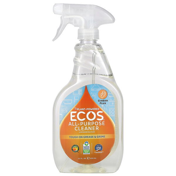 Ecos，多功能清洁剂，Ginger Plus，22 液量盎司（650 毫升）