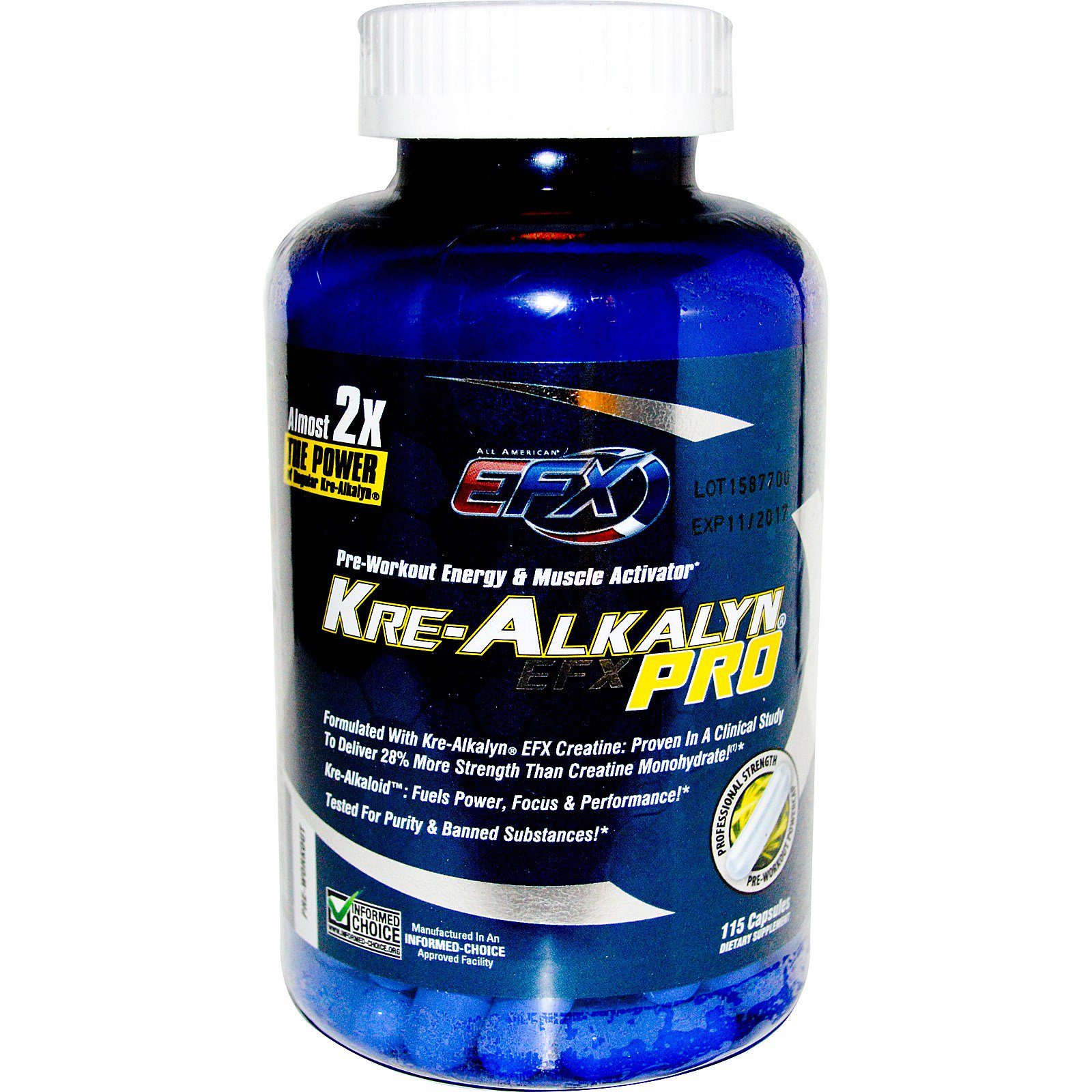 EFX Sports, Kre-Alkalyn EFX Pro, Pre-Workout Energy & Muscle Activator