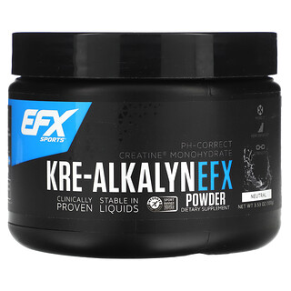 EFX Sports, Kre-Alkalyn EFX pudră, neutră, 3,53 oz (100 g)