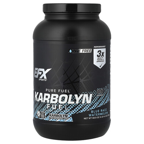 Efx Sports Pure Fuel, Karbolyn Fuel®, Blue Razz Watermelon, 4 lb 4.8 oz (1,950 g)