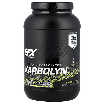 EFX Sports, Karbolyn® Hydrate, Lemon Lime, 4 lb 1.5 oz (1,856 g)