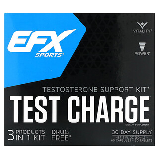 EFX Sports, Test Charge, Kit d'aide à la testostérone, 1 kit