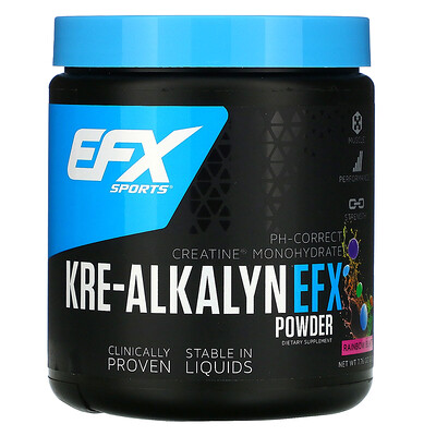 EFX Sports Kre-Alkalyn EFX, Rainbow blast, порошок, 220 г (7,76 унции)
