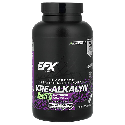 EFX Sports, Kre-Alkalyn®, 120 Vegetable Capsules (750 mg per Capsule)