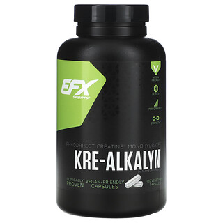 EFX Sports, Kre-Alkalyn, 120 рослинних капсул (750 мг в 1 капсулі)