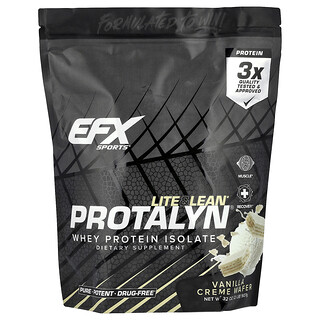 EFX Sports, Aislado de proteína de suero de leche Protalyn®, Oblea de crema de vainilla, 907 g (2 lb)