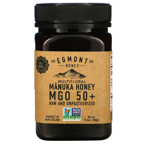 Egmont Honey‏, Multifloral Manuka Honey, Raw And Unpasteurized, MGO 50+, 17.6 oz (500 g)