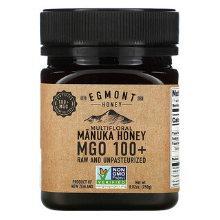 Egmont Honey, Multifloral Manuka Honey MGO 100+, Raw And Unpasteurized, 8.82 oz (250 g)
