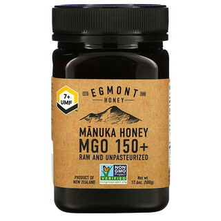 Egmont Honey, 麥盧卡蜂蜜，未加工且未經巴氏滅菌，150+ MGO，17.6 盎司（500 克）