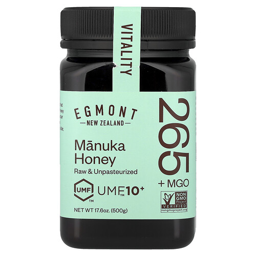 Egmont Honey Manuka Honey, Raw & Unpasteurized, UMF™10+, MGO 265+, 17.6 oz (500 g)