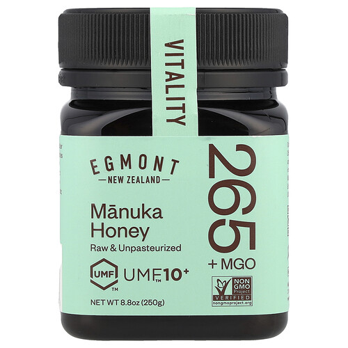 Egmont Honey Manuka Honey, Raw & Unpasteurized, UMF™10+, MGO 265+ , 8.8 oz (250 g)
