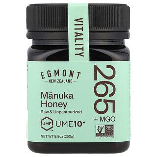 Egmont Honey, Miele di Manuka, crudo e non pastorizzato, UMF™10+, MGO 265+, 250 g