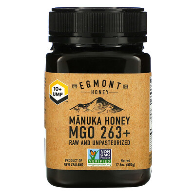 Купить Egmont Honey Мед манука, необработанный и непастеризованный, 263+ MGO, 500 г (17, 6 унции)