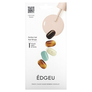 Edgeu, 精致凝膠指甲包膜，ENA 212，Black Sugar Bonbon Chocolat，19 件套
