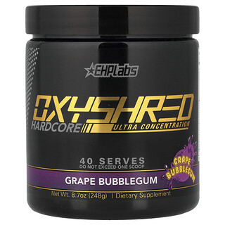 إي إتش بي لابس‏, OxyShred Hardcore ، حارق للدهون حراري ، بنكهة العنب ، 8.6 أونصة (244 جم)