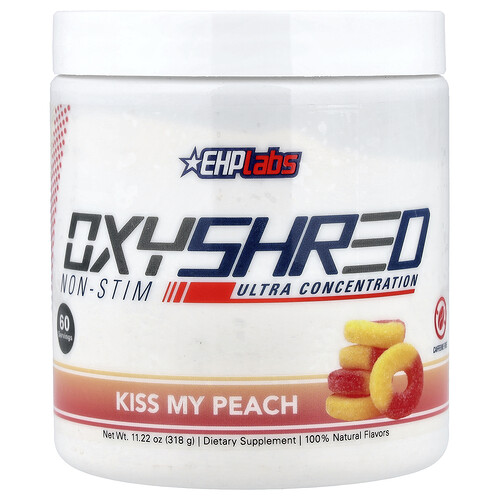 Ehplabs OxyShred Non-Stim, Ultra Concentration, Kiss My Peach, 11.22 oz (318 g)