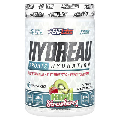 EHPlabs, Hydreau Sports, Suplemento de hidratación para deportistas, Kiwi y fresa, 304 g (10,7 oz)