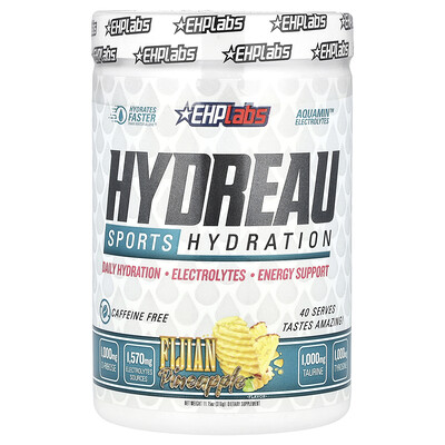 EHPlabs, Hydreau Sports, Hidratación, Piña de Fiji, 316 g (11,15 oz)