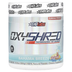 OxyShred, термогенний засіб для спалювання жиру, Bahama Breeze, 300 г (10,6 унції)