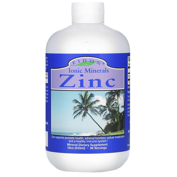 Eidon Mineral Supplements‏, Ionic Minerals, Zinc, 18 oz (533 ml)