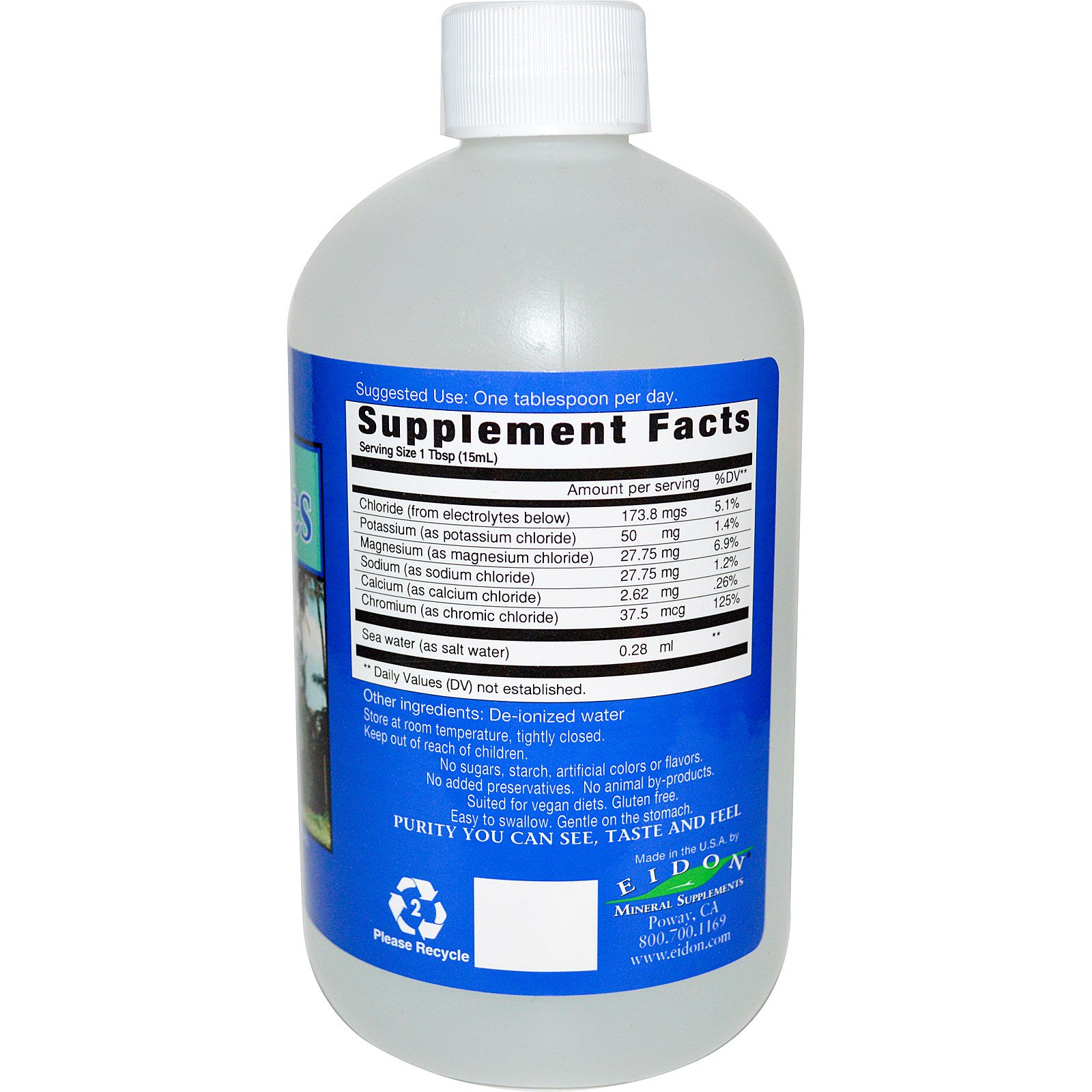 Eidon Mineral Supplements, Ionic Minerals, Electrolytes, 18 oz (533 ml