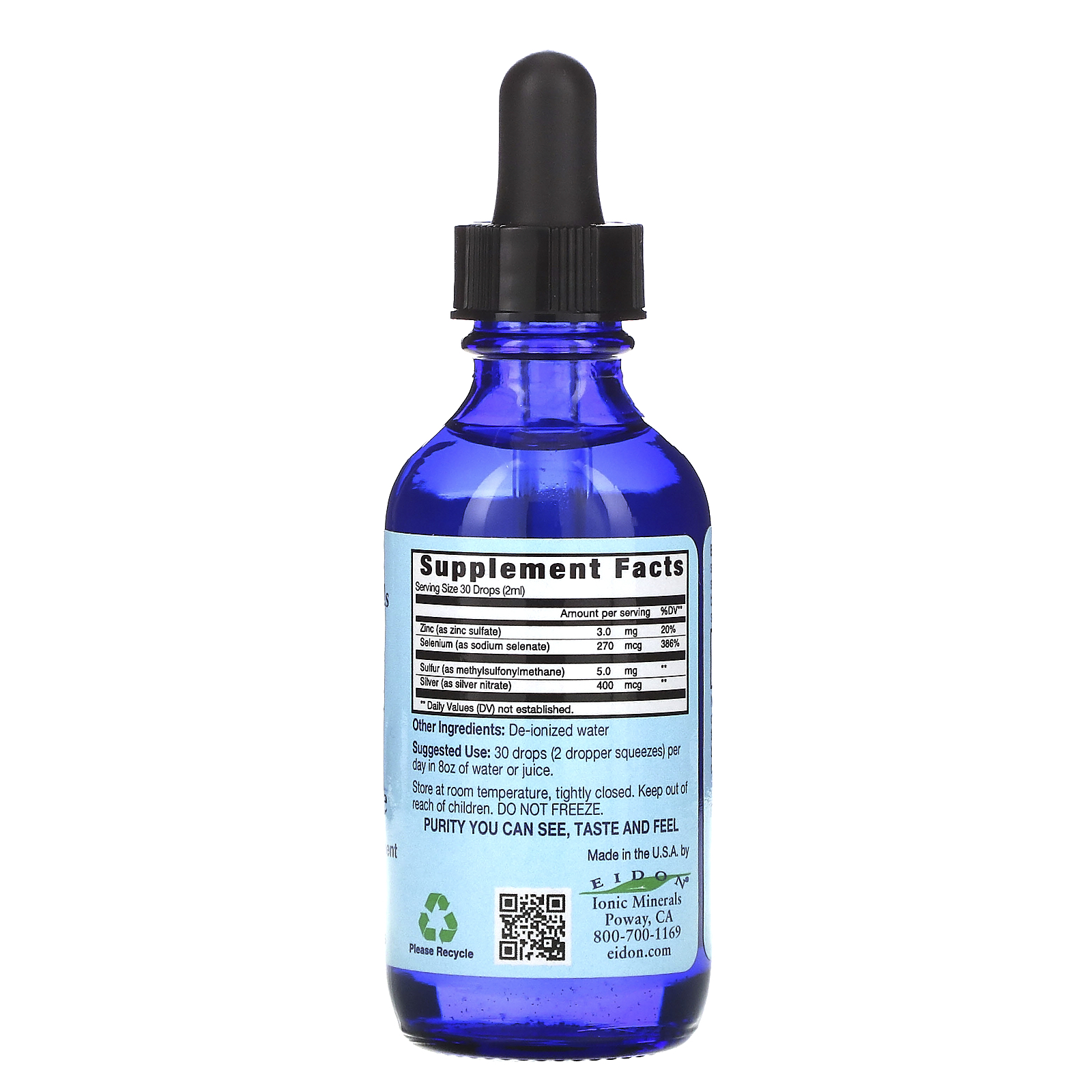 Eidon Mineral Supplements, Ionic Minerals, Immune Support, Liquid