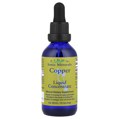 Eidon Ionic Minerals, Copper, Liquid Concentrate, Kupfer, Flüssigkonzentrat, 60 ml (2 oz.)