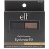 E.L.F., Eyebrow Kit, Gel & Powder, Dark, Gel 0.05 oz (1.4 g) Powder 0.08 oz (2.3 g)