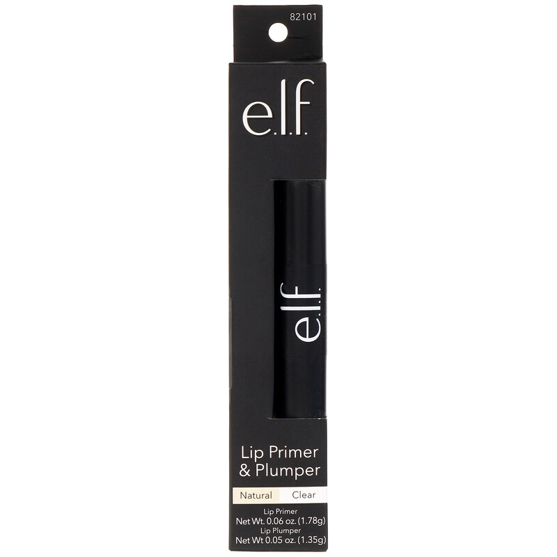 E.L.F., Lip Primer & Plumper, Clear/Natural, 0.05 oz (1.6 g)/0.06 oz (1