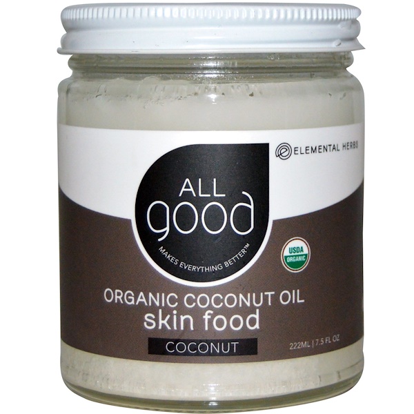 All Good Products, Organic Coconut Oil, Skin Food, Coconut, 7.5 fl oz ...