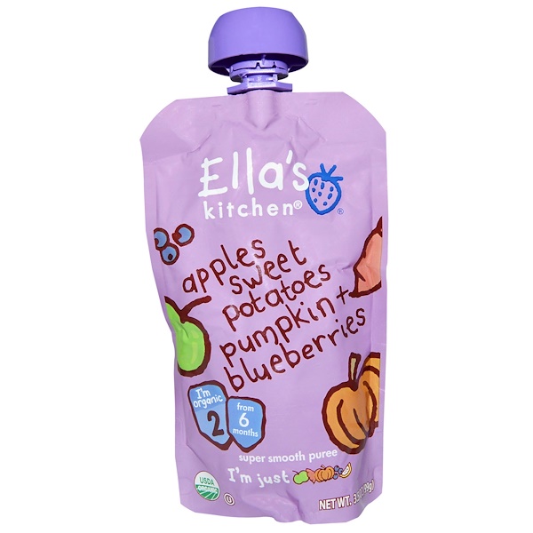 Ella's Kitchen, ΠΡΠ³Π°Π½ΠΈΡΠ΅ΡΠΊΠΎΠ΅ cΡΠΏΠ΅ΡΠ½Π΅ΠΆΠ½ΠΎΠ΅ ΠΏΡΡΠ΅: ΡΠ±Π»ΠΎΠΊΠΈ, ΡΠ»Π°Π΄ΠΊΠΈΠΉ ΠΊΠ°ΡΡΠΎΡΠ΅Π»Ρ, ΡΡΠΊΠ²Π° ΠΈ ΡΠ΅ΡΠ½ΠΈΠΊΠ°, 3,5 ΡΠ½ΡΠΈΠΈ (99 Π³)