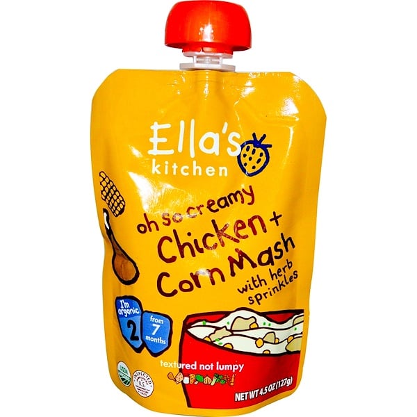 Ella's Kitchen, Oh So Creamy Chicken + Corn Mash, Stage 2, 4.5 oz (127 ...