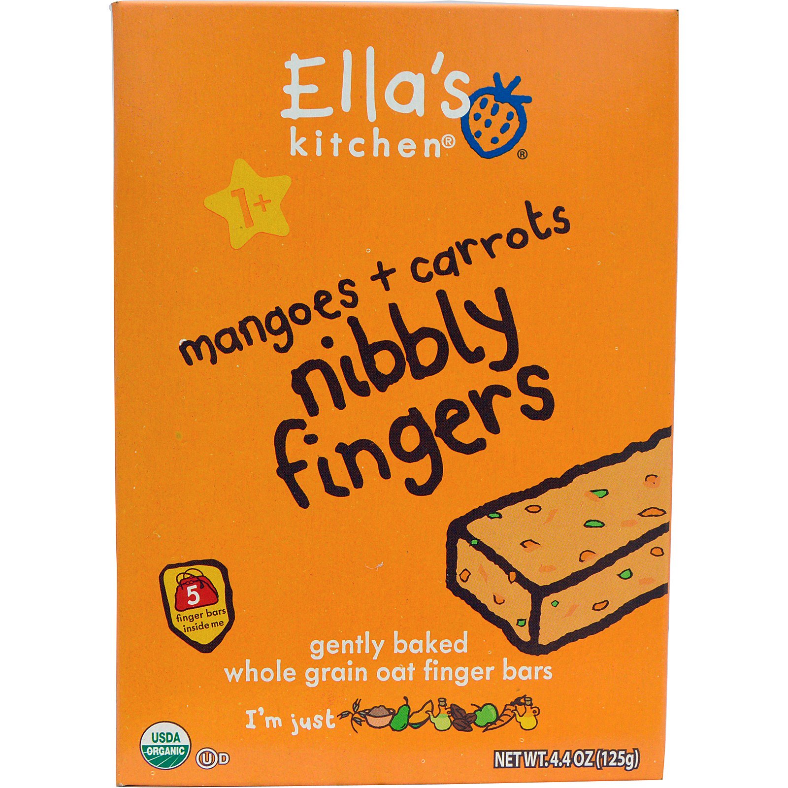 Ellas Kitchen Nibbly Fingers Mangoes Carrots 5 Bars 44 Oz