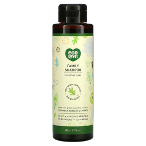 Eco Love, Family Shampoo, Cucumber, Parsley & Spinach, 17.6 fl oz (500 ml)