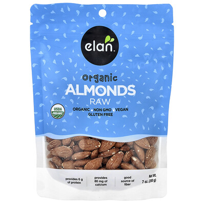 Product Image for Elan, Organic Almonds, Raw, 7 oz (200 g)