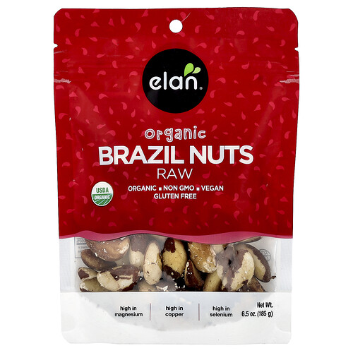 Elan Organic Brazil Nuts, Raw , 6.5 oz (185 g)