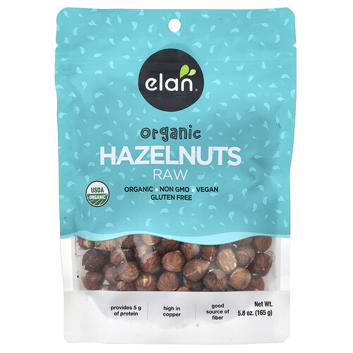 Elan Organic Hazelnuts, Raw, 5.8 oz (165 g)