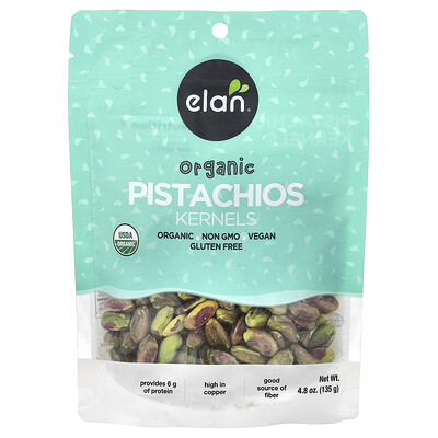 Product Image for Elan, Organic Pistachios, Kernels, 4.8 oz (135 g)