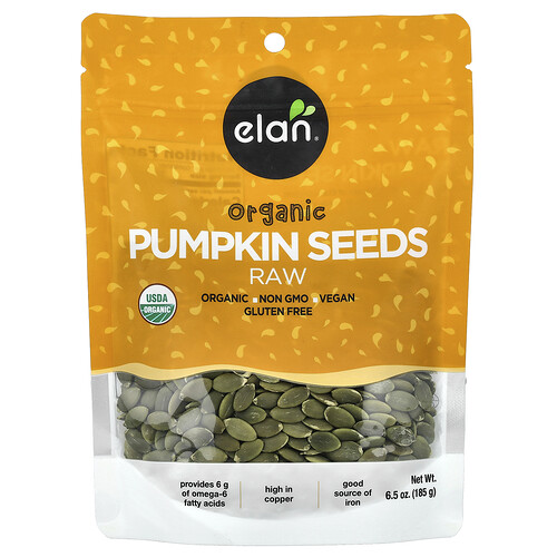 Elan Organic Pumpkin Seeds, Raw , 6.5 oz (185 g)