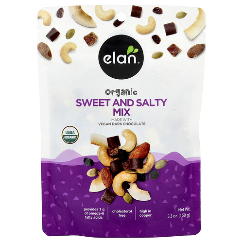 Elan Organic Sweet and Salty Mix With Dark Chocolate, 5.3 oz (150 g)